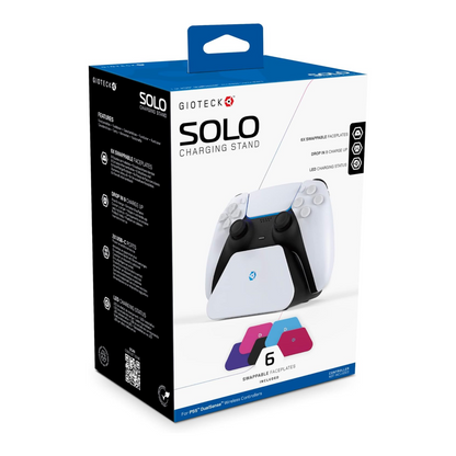 Gioteck Solo Charging Stand for PS5 Dualsense Controller with intechangable faceplates