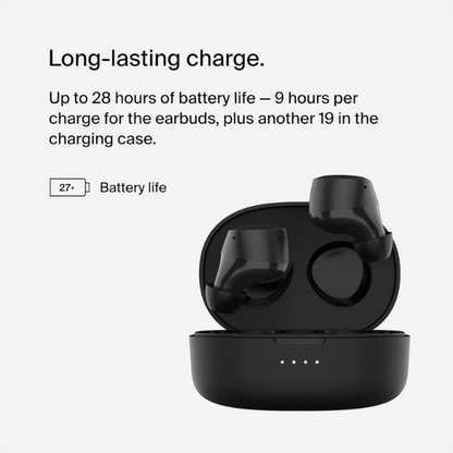 Belkin sound form Bolt true wireless headphones black infographic