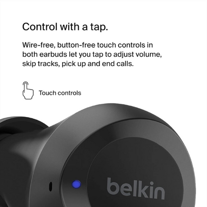 Belkin sound form Bolt true wireless headphones black infographic