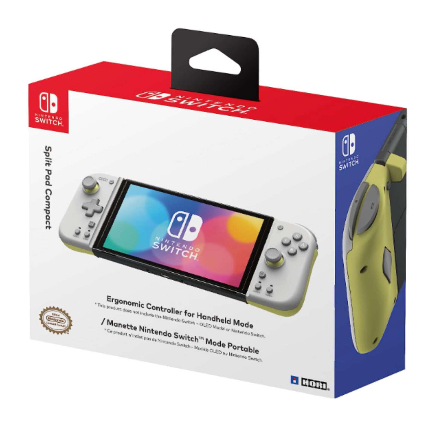 HORI Split Pad Compact Controller for Nintendo Switch (Light Grey & Yellow)