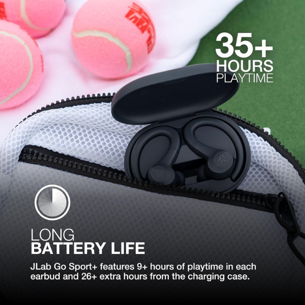 Jlab go air sport true wireless earbuds Black infographic