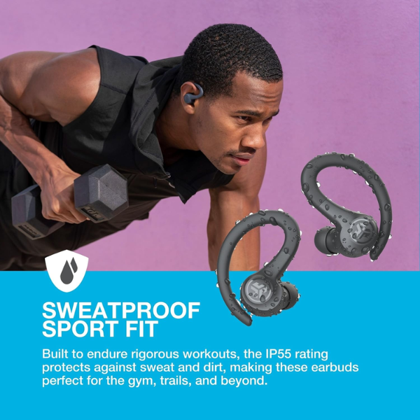 Jlab go air sport true wireless earbuds Black infographic